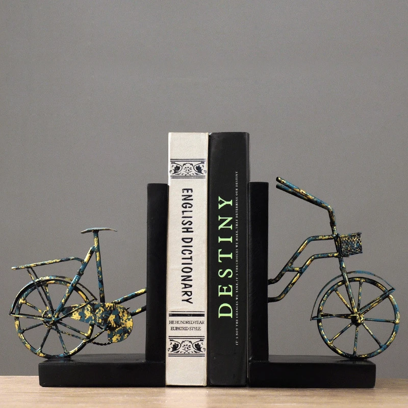 

Resin Metal Vintage Style Bicycle Bookends Art Bookend