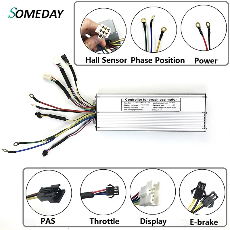 Electric Bicycle Controller Standard Square Wave  Kunteng KT 56V-90V 50A  for Ebike 3000W BLDC Motor Conversion Kit