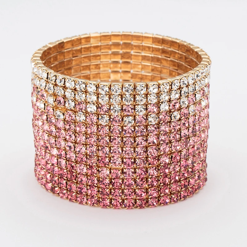 ใหม่แฟชั่น Rhinestone ความยืดหยุ่นกำไลและกำไล pulseras mujer YFJEWE กำไลใหญ่สำหรับอุปกรณ์เสริมสำหรับผู้หญิงของขวัญ B162