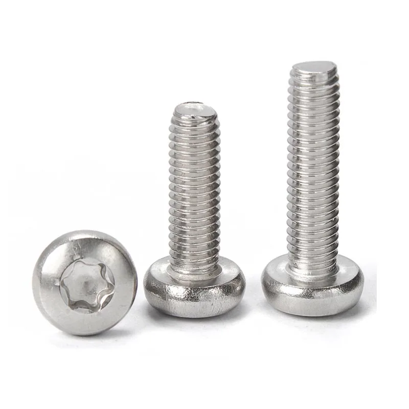 2/50Pcs M1.4 M1.6 M2 M2.5 M3 M3.5 M4 M5 M6 M8 M10 304 A2 Stainless Steel GB2672 Six-Lobe Torx Pan Six Lobe Round Head Bolt Screw