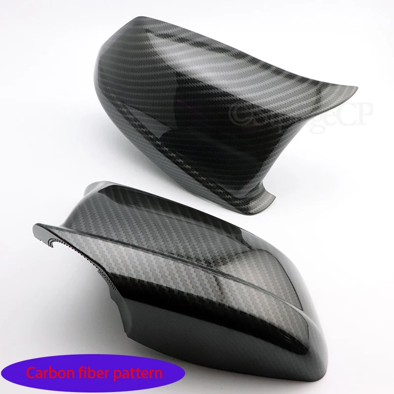 For BMW 5 Series F10 F11 F18 2010-13 Pre-LCI Black/Carbon Fiber Look Rearview Mirror Caps Car Door Wing Mirror Cover Replacement