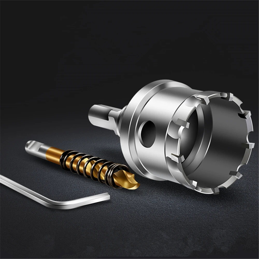 1pc agujero broca de sierra Carburo de aleación de acero cortador de acero inoxidable de corte de madera de hierro núcleo metálico broca Broca de Metal