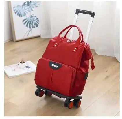 Bolsa con ruedas para mujer, Maleta de viaje con ruedas, Oxford, Gran capacidad, equipaje rodante