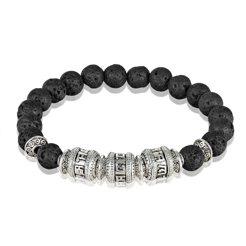 2020 Hot Fashion Bead Bracelet Men\'s Natural Stone Six Words Mantra Men\'s Bracelet Women OM MANI PADME HUM Bracelet Wholesale