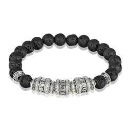 2020 Hot Fashion Bead Bracelet Men's Natural Stone Six Words Mantra Men's Bracelet Women OM MANI PADME HUM Bracelet Wholesale