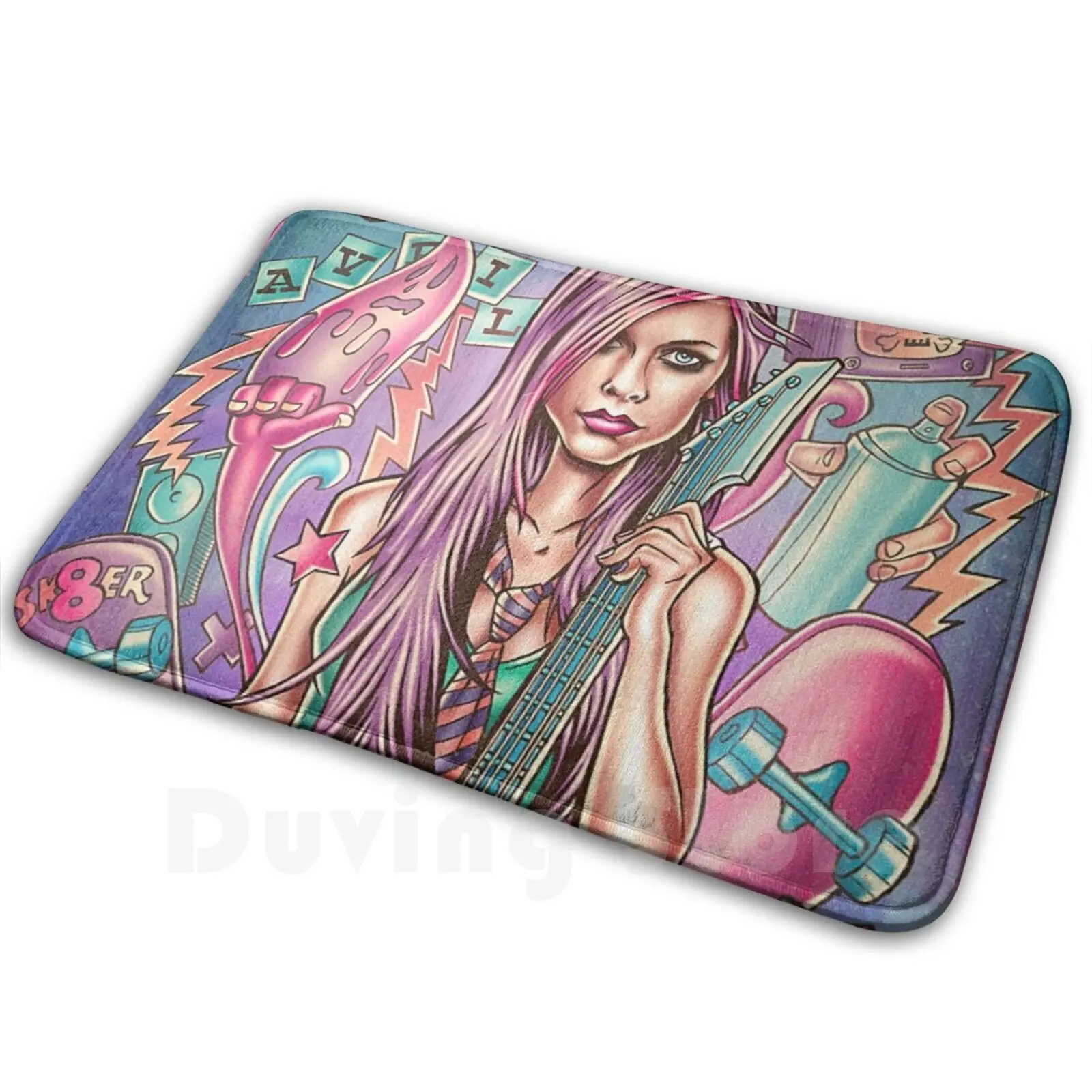 Vintage Avril Lavigne Carpet Mat Rug Cushion Soft Non-Slip Avril Lavigne Avril Lavigne Lavigne And Roll Music Singer