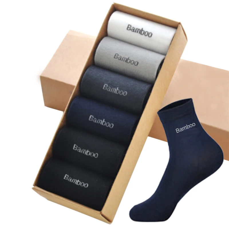 10PCS=5pair High Quality New Bamboo Fiber Socks Men Casual Business Breatheable Men\'s Dress Socks Gift 2021 New Original Sokken