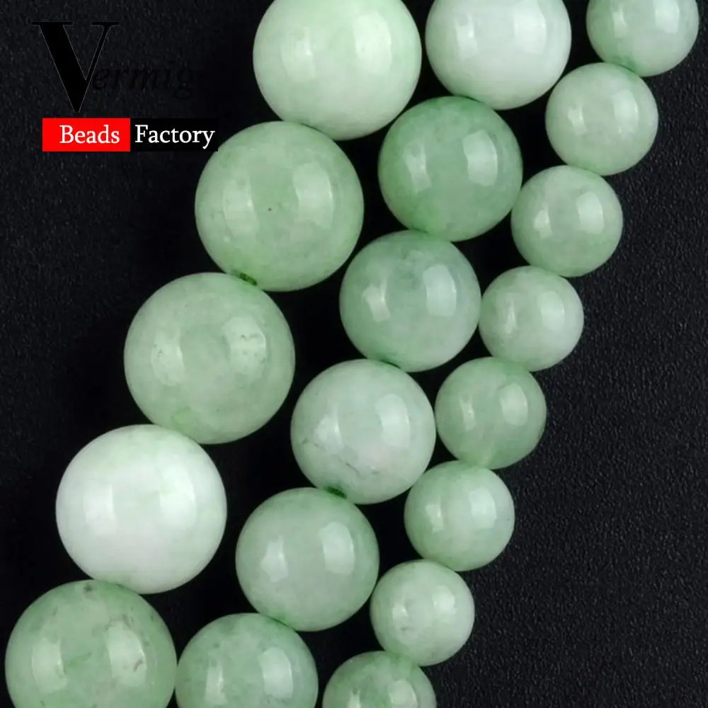 

Burma Jades Natural Stone Round Spacer Beads For Jewelry Making Mineral Beads Diy Bracelets 6 8 10mm Pick Size 15"Strand