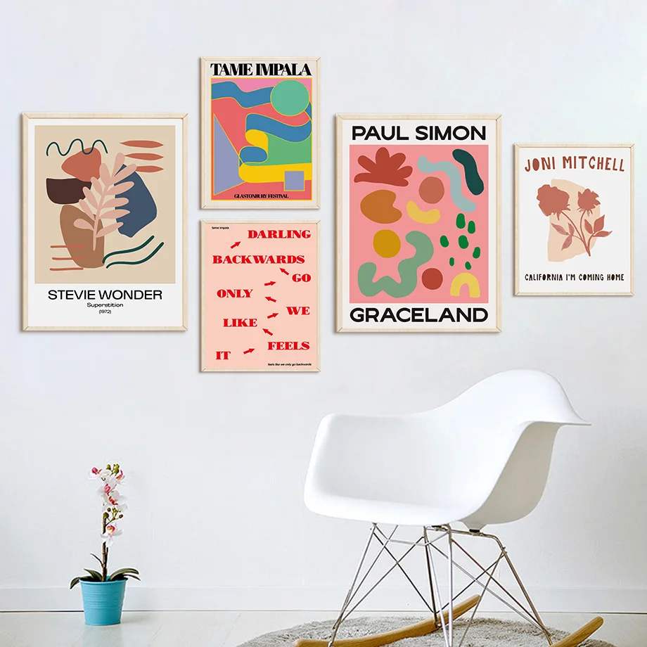 Vintage Tame Impala Abstract Boho Wall Art Canvas Painting Nordic Posters And Prints Wall Pictures For Living Room Home Decor
