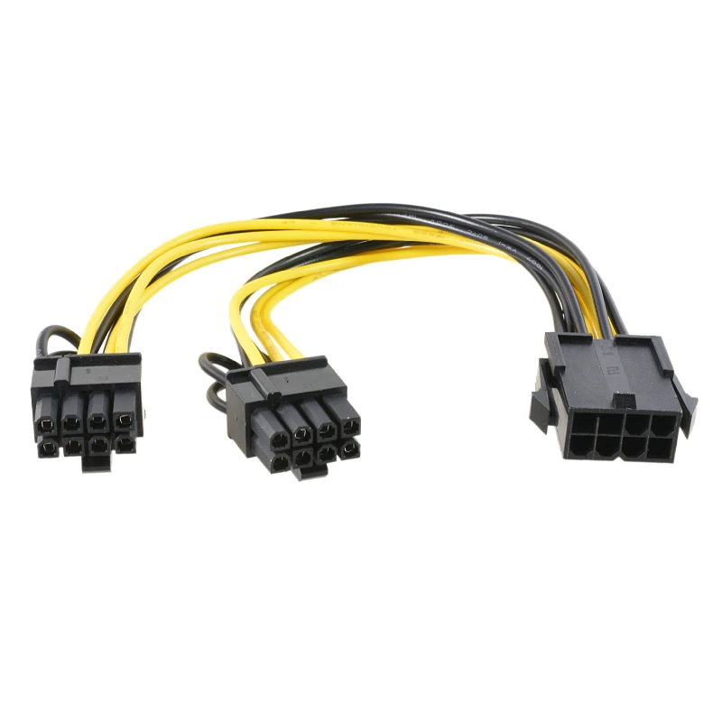 Carte graphique 8 broches à 2x8 broches (6 + 2), pour miner Molex, PCI E à 2 x PCIe 8 (6 + 2), PCI-e, séparateur VGA, câble d'alimentation