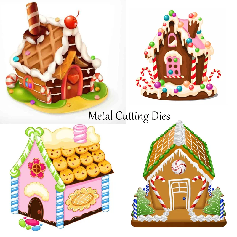 106*96mm Cheese Cake House Cutting Dies For Scrapbooking Dies Metal Nouveau Arrivage 2019 New Christmas Frames Cutting Dies