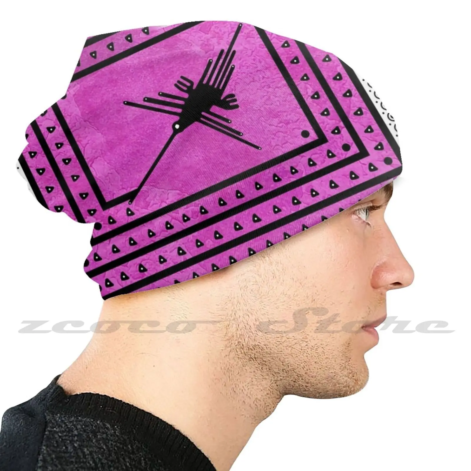 Nazca M1 Adult Kids Knit Hat Hedging Cap Outdoor Sports Breathable Egyptian Egypt Peru Aztec Mayan Ancient Ancient Pyramid Inca