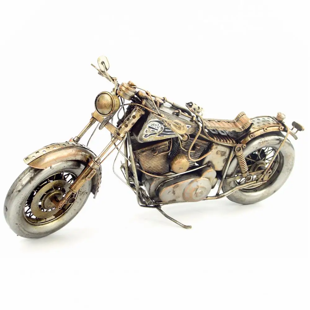 

Antique Classical Motorcycle Model Retro Vintage Wrought Metal Crafts for Home Decoration or Birthday Gift