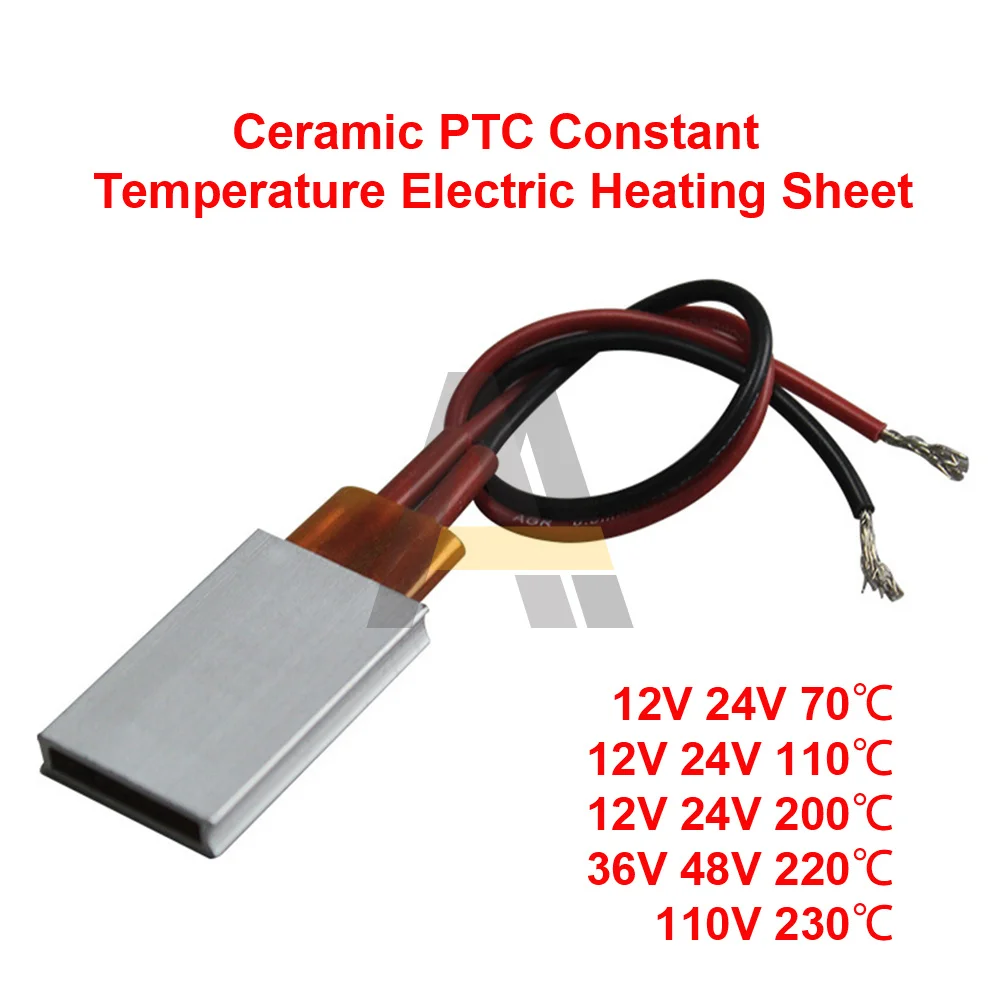 Heating Element 12V 24V 36V 48V 110V Ceramic PTC electric Heating Plate Constant Temperature 70℃-230℃ Electric Heating Plate