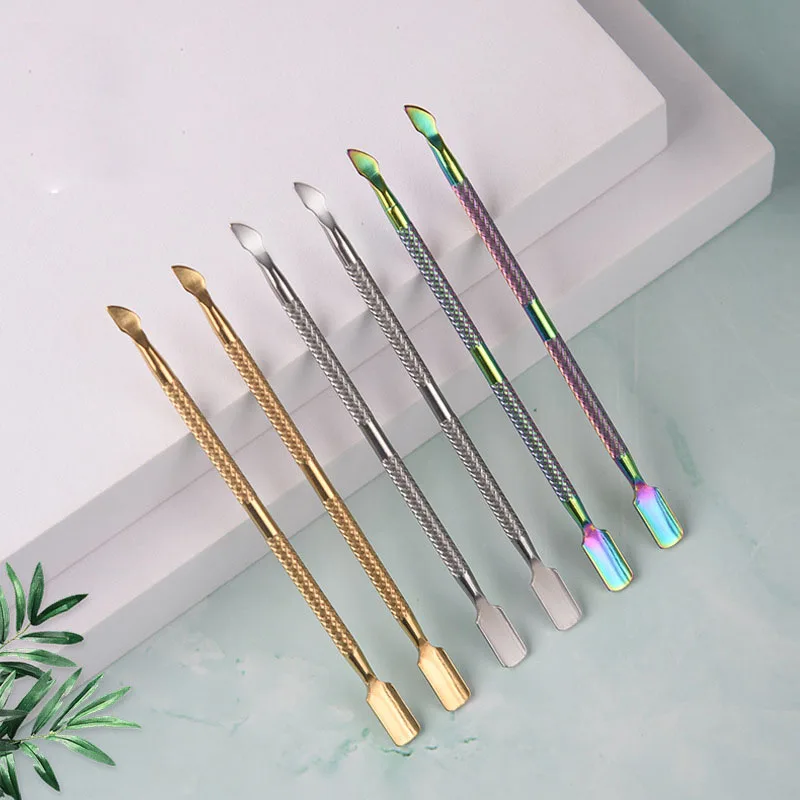 1Pc Cuticle Pusher Nail Cleaner Stainless Steel Cuticle Remover And Cutter Durable Manicure and Pedicure Tool For Fingernails