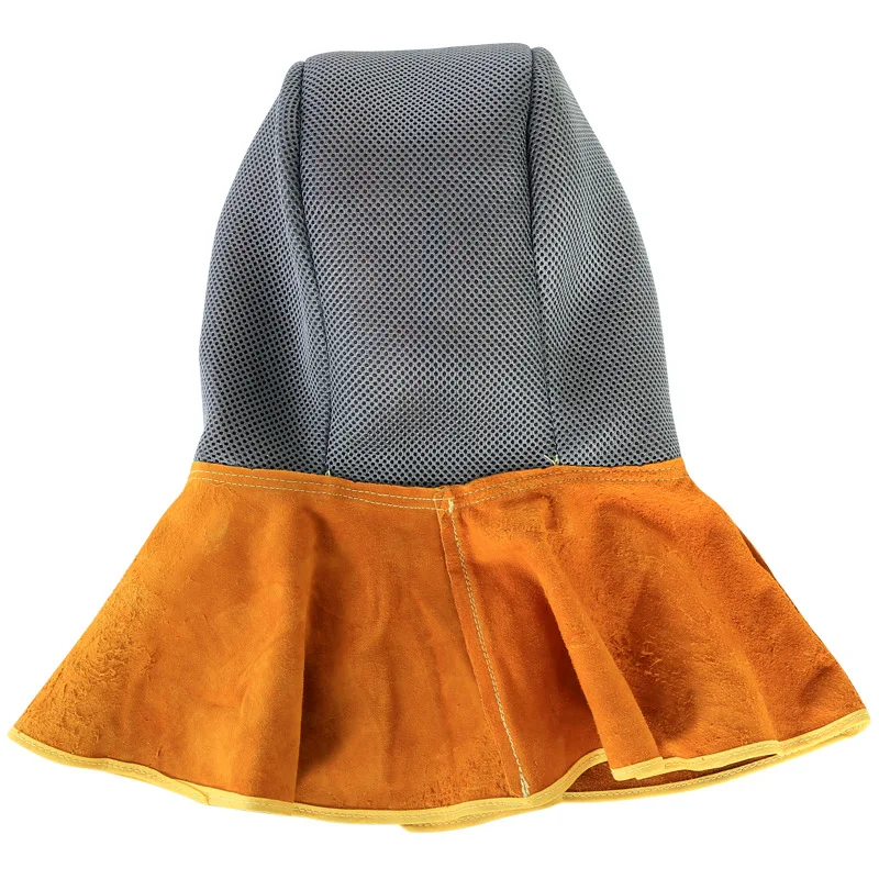 Maschera per saldatore in pelle bovina casco per saldatura protezione degli occhi cappuccio in pelle antiscintilla montato sulla testa rettifica-15-65 Arc Tig