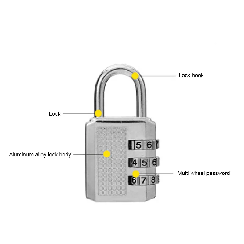 Anti-theft security lock 3 Digit Dial Combination Code Number Lock Padlock for Luggage Backpack Suitcase Drawer
