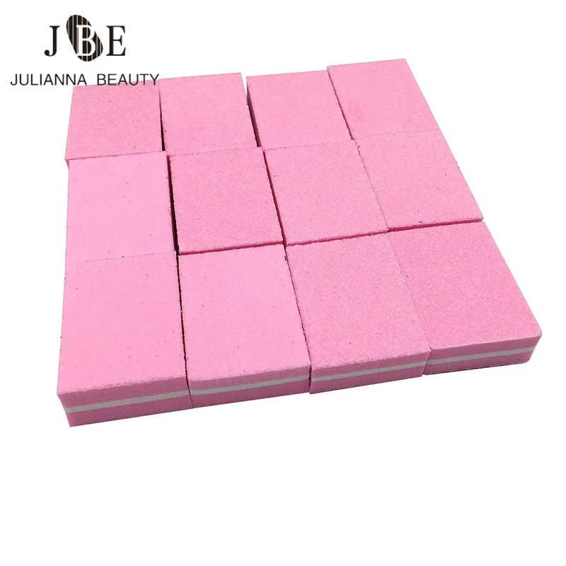 

50pcs Pink 100/180 Mini Nail File Buffer Sponge Square Nail File Block Buffing Sanding Salon Nail Art Tools Lime a ongle