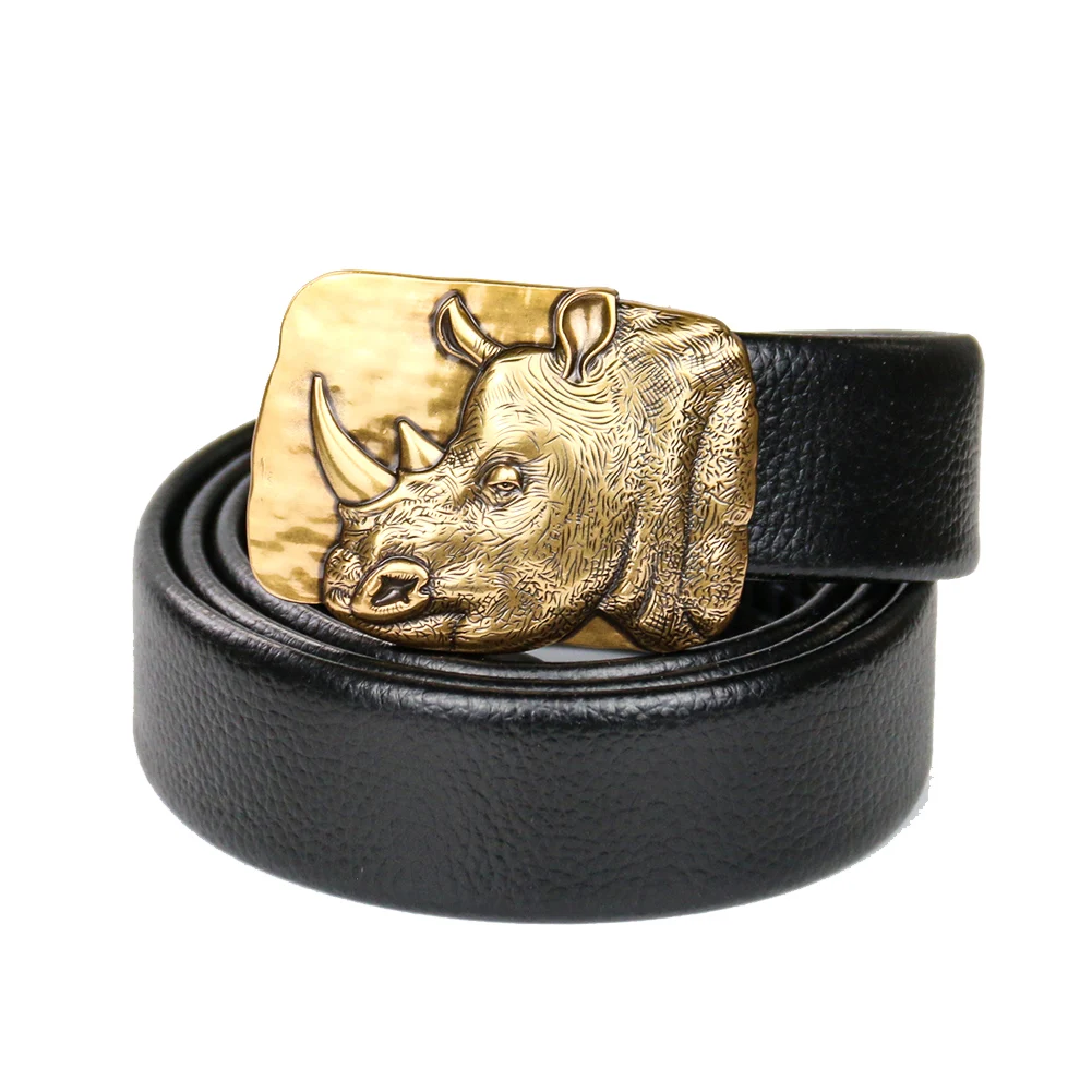 Exquisite Heavy Metal Rhinoceros Belt Buckle Fierce Animal Ramhorn Rhino Hebilla Homemade Cowboy Western Man Jeans Accessory