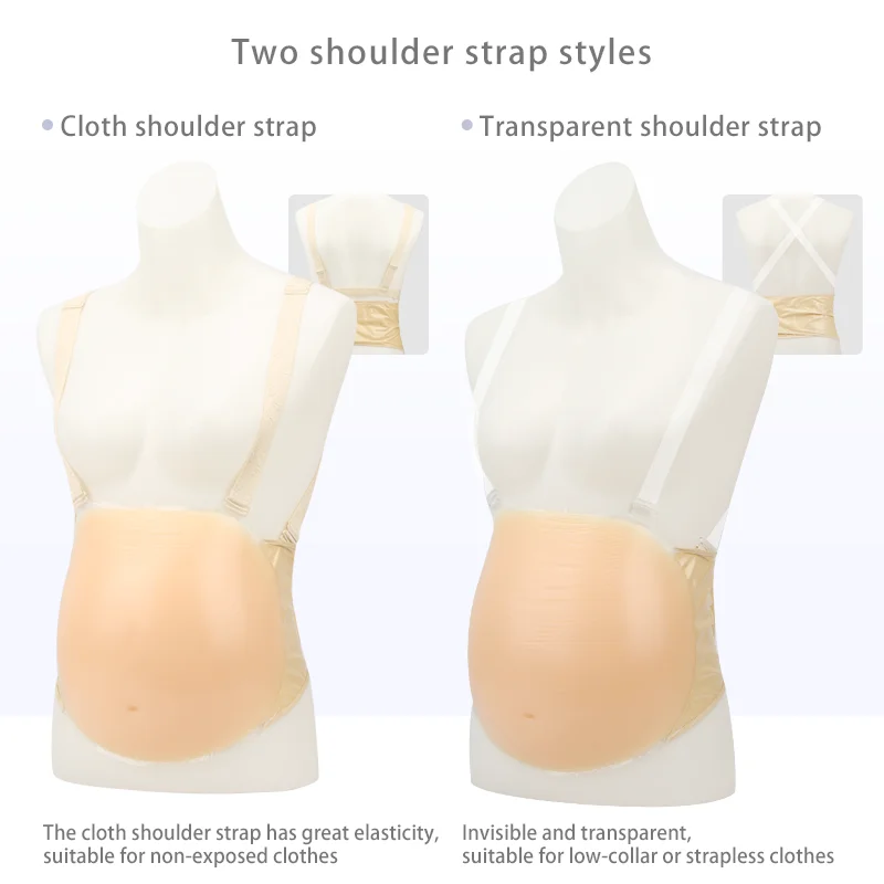 ONEFENG Small Weight 1000g/Pc-1500g/Piece Stomach Fake Pregnant Woman Belly Soft Pad Silicone Tummy New Upgraded Fabric