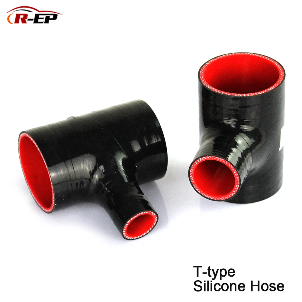 R-EP T Shape Silicone Tube 51 57 63mm for 25 34mm Turbo Blow off BOV T Piece Rubber Joiner 3-way Tube for Intercooler Turbo Kit