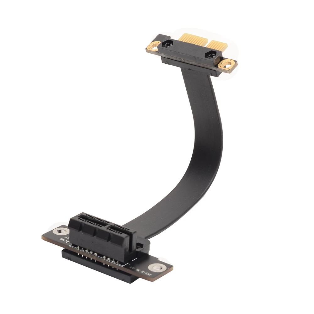 Dual 90Degree PCI-e Express 1X Riser Extender Extension Card with 20CM High Speed Flex Cable