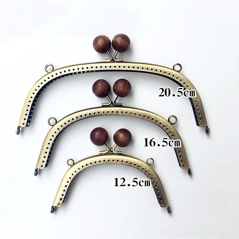 women DIY coin bag making metal clasp wood kiss buckle purse frame 5pcs/lot