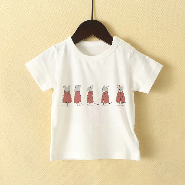 Summer Children's Short Sleeve T-shirt Ernest Et Célestine T-shirts Boy Kid Boys And Girls Tops Shirts Cartoons Childre's Tshirt