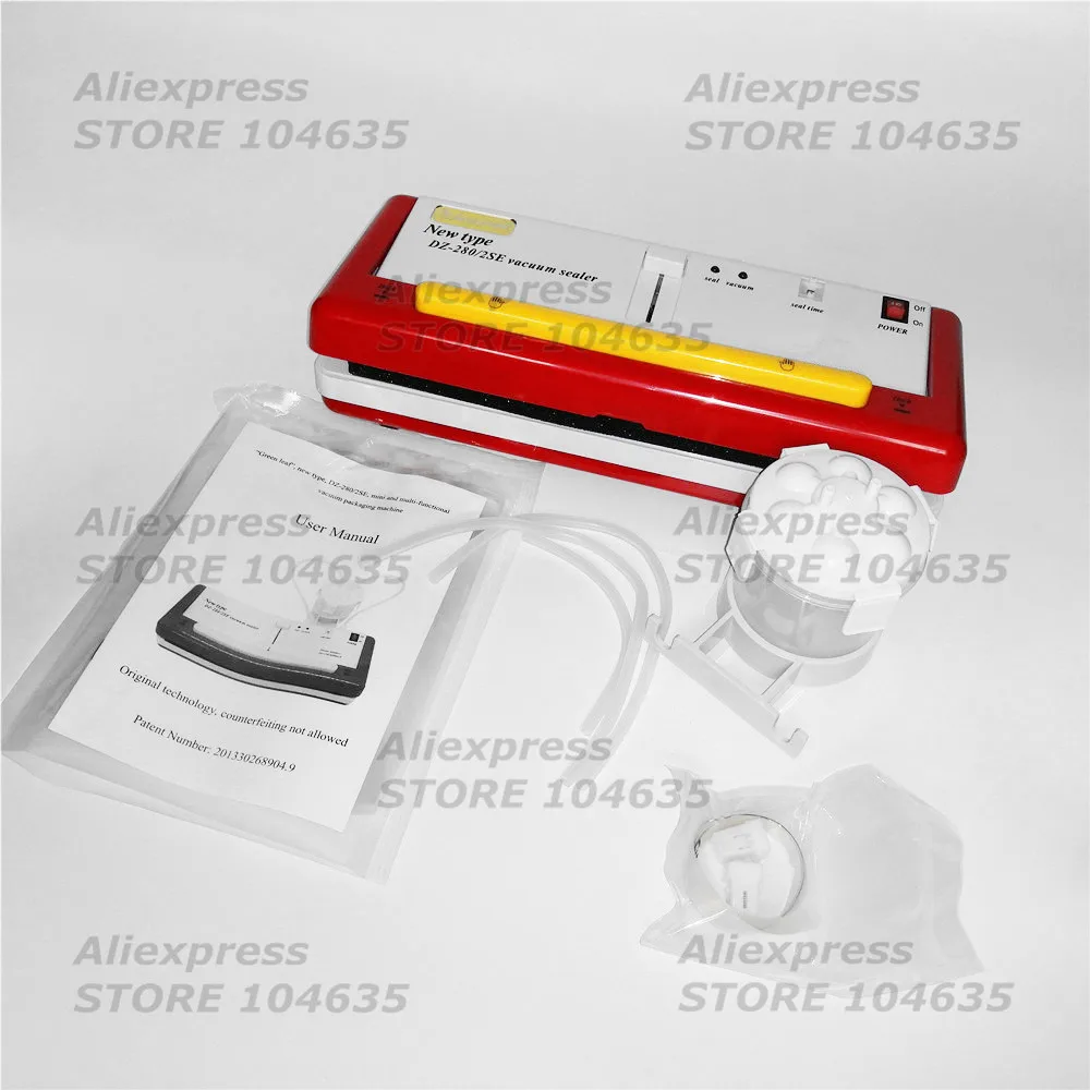 ماكينة تغليف الفراغ ماكينة غلق أكياس الطعام ماكينة الختم المحمولة المنزلية البيئة الجافة الرطبة المتاحة 110 فولت DZ-280/2SE