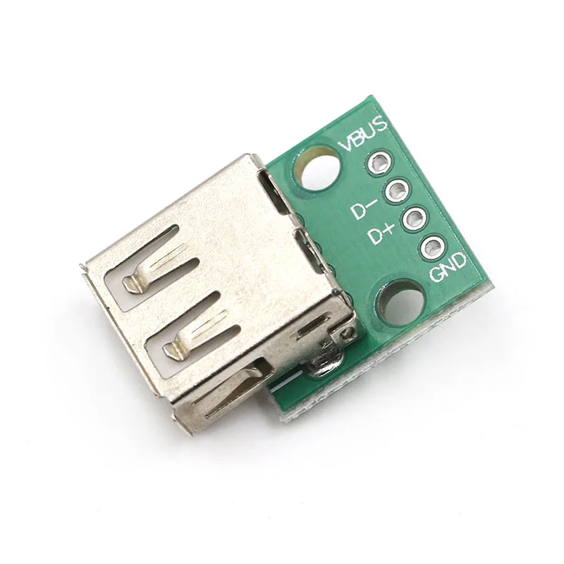 5 piezas tipo A hembra USB A DIP, 2,54mm, conector PCB, toma de placa