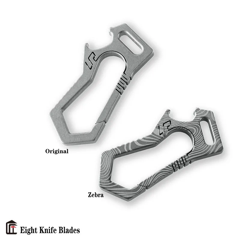 All Titanium EDC Keychain Set Carabiner Quick Release Multi-Function Tool with Bottle Opener Hex Wrench Compact Size Key Holder