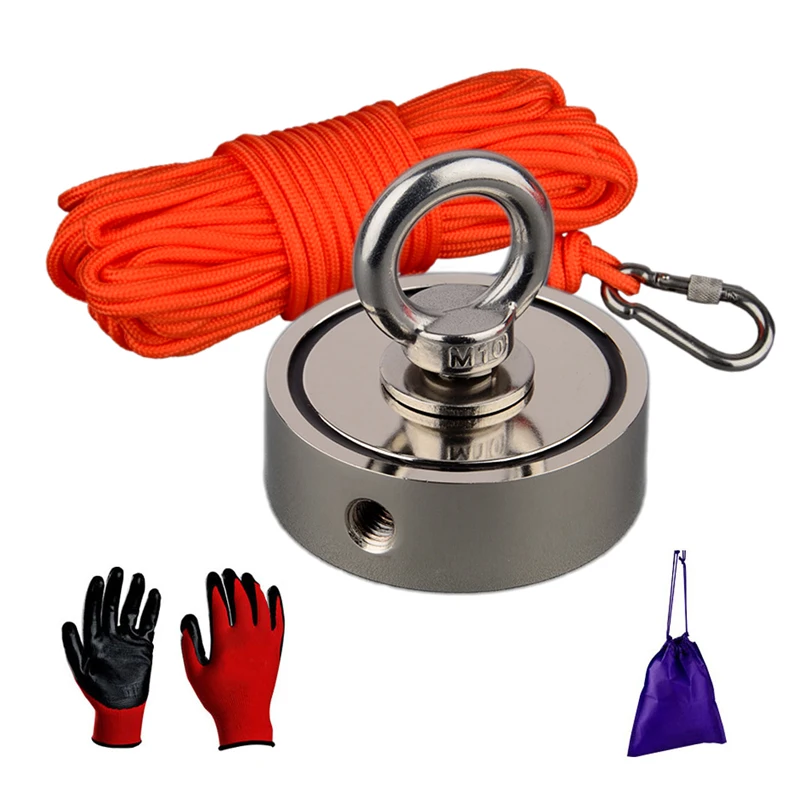 lados dobro 250kg kit ima de pesca forte n52 imas permanentes magnetico resistente titular duravel corda 20m 01