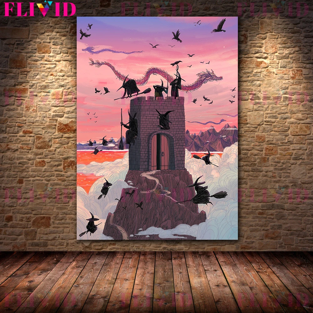 Witch's War Of Aggression Wall Art Canvas Painting Victory Of The Forest Witch Poster And Print For Living Room Decor Unframed