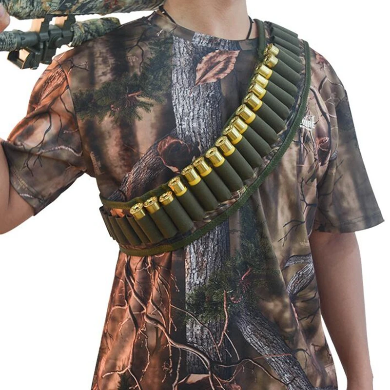 Tactical 50 30 Rounds Bandolier Belt 12 Gauge Cartridge Pouch Hunting Shotgun Shell Ammo Pouch Belt Holder Accessories