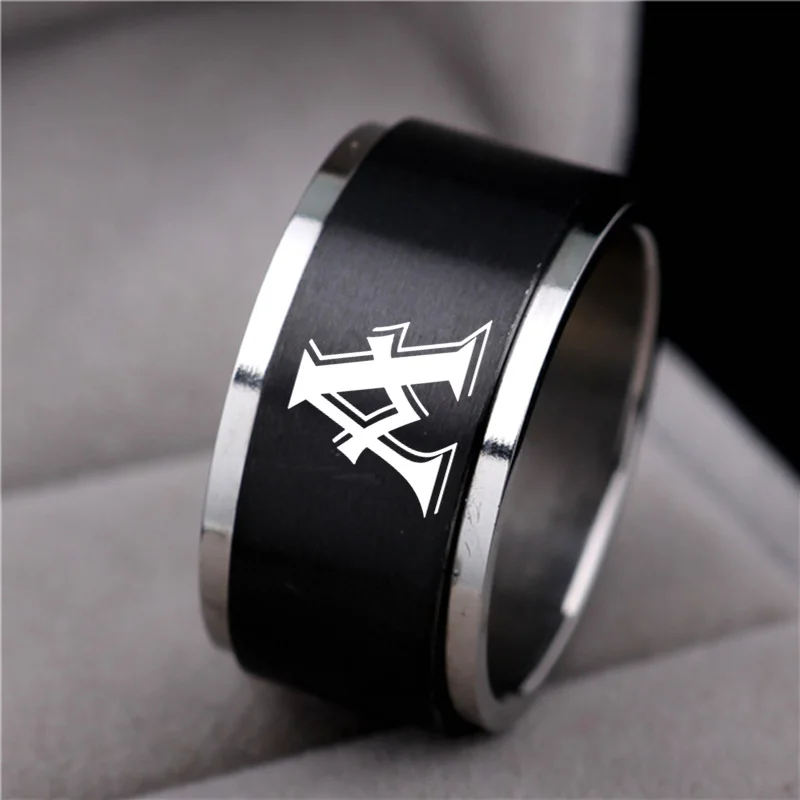 12MM Personalised Initial Ring Engrave A to Z Alphabet Stainless Steel Signet Blank Plain Ring Band 12 Zodiac Ring For Men Women