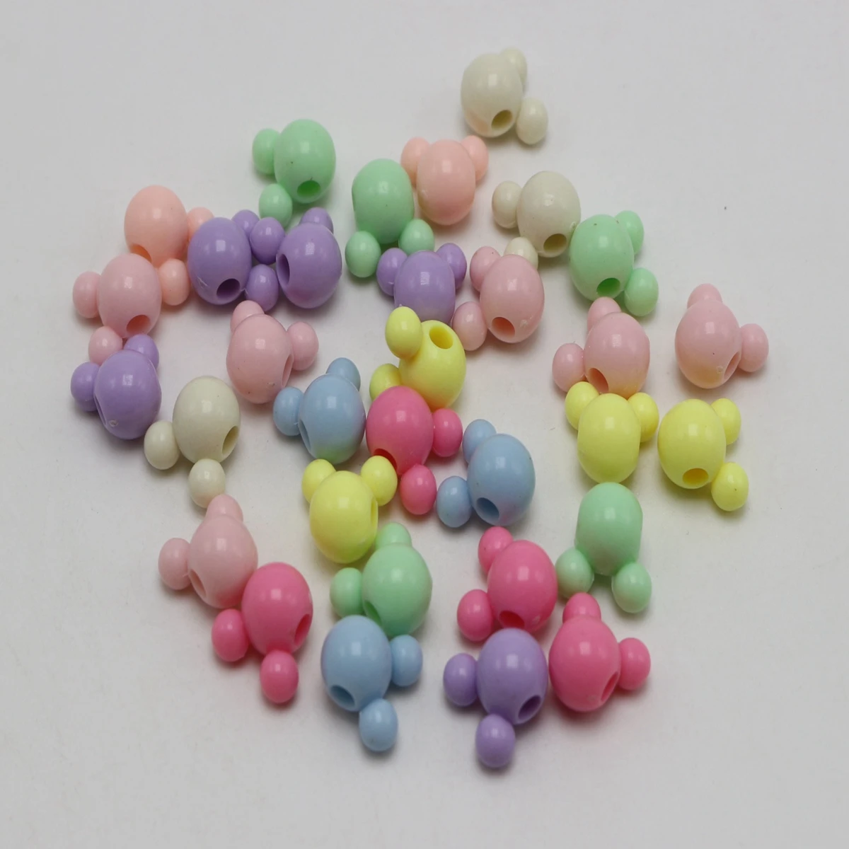 150 stücke Mischte Farbe Verschiedene Stil Acryl Maus Gesicht Perlen 12mm Schmuck Machen – Detail 8