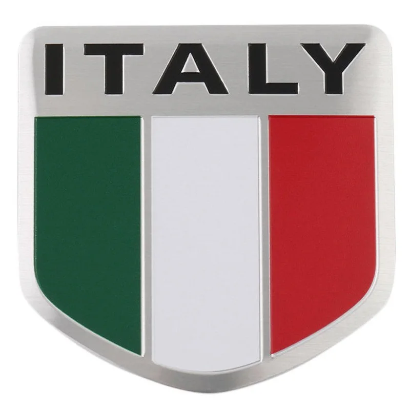 Italy Flag Car-styling accessories Emblem stickers For Decal 3D Aluminum Italy car Sticker