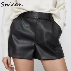 Za Nữ Giả Da Quần Short Một Dòng Cao Cấp Nữ Đáy Pantalon Taille Tỉnh Thời Trang Mùa Xuân Chắc Chắn Cuir Femme Zora 2021