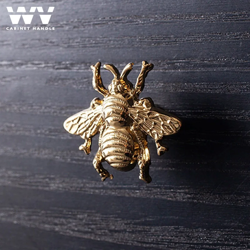 WV Bee Shape uchwyty meblowe klamki i uchwyty z mosiądzu do kuchni szuflada do szafki ciągnie Home Decor Hardware