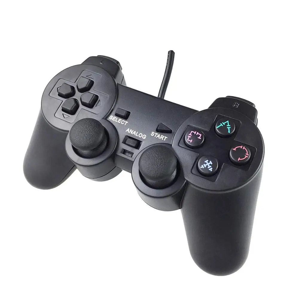 Wired PS2 Controller For Playstation2 Console Dualshock2 Built-in-Double Vibration Motor+1.8m Control Cord Work For All PS2