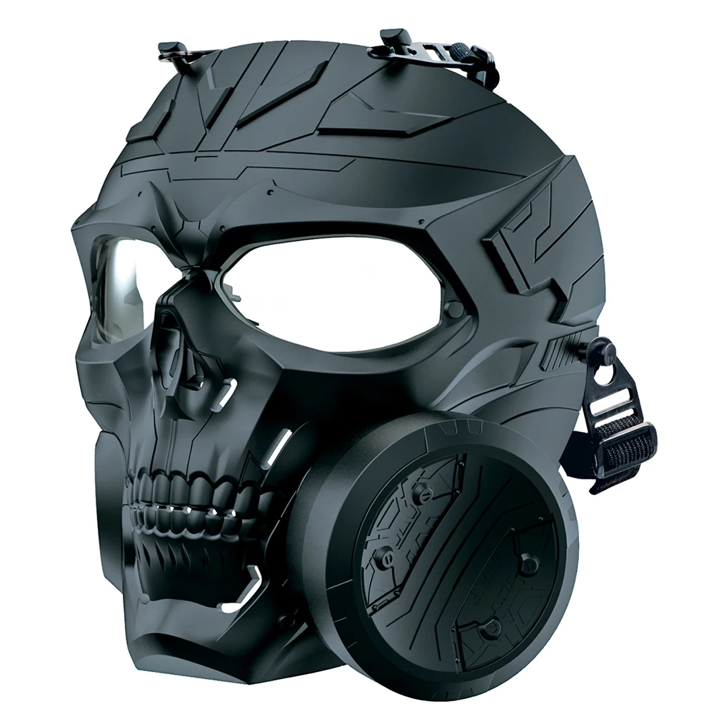 Tactical Paintball Mask Biochemical Machinery Single Fan Anti-Fog PC Lens Mask Hunting Rifle BB Gun Shooting Airsoft Accessories