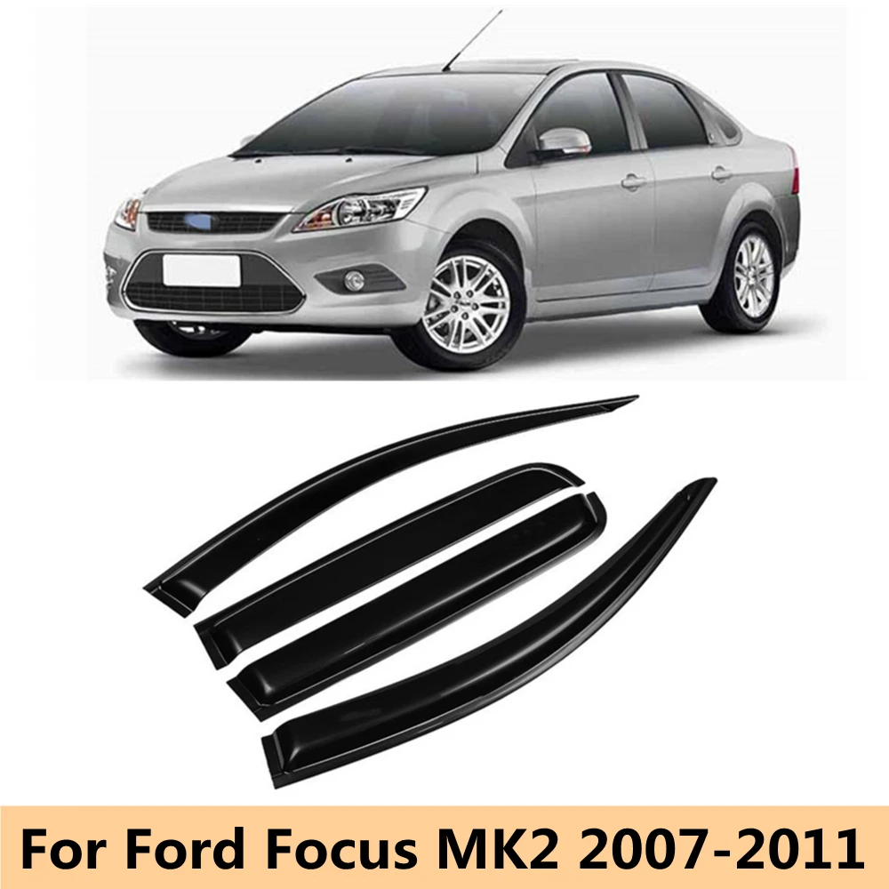 Car Side Window Visor Deflector Vent Awnings Shelters Rain Guard Cover For Ford Focus MK2 2007 2008 2009 2010 2011 Car Styling