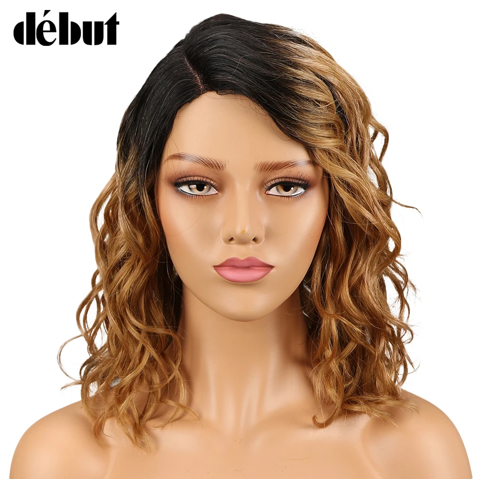 Debut Human Hair Wigs For Black Women Part Lace Bob Wig Wet And Wavy Wave Remy Ombre Curly Lace Human Hair Wigs Free Shipping