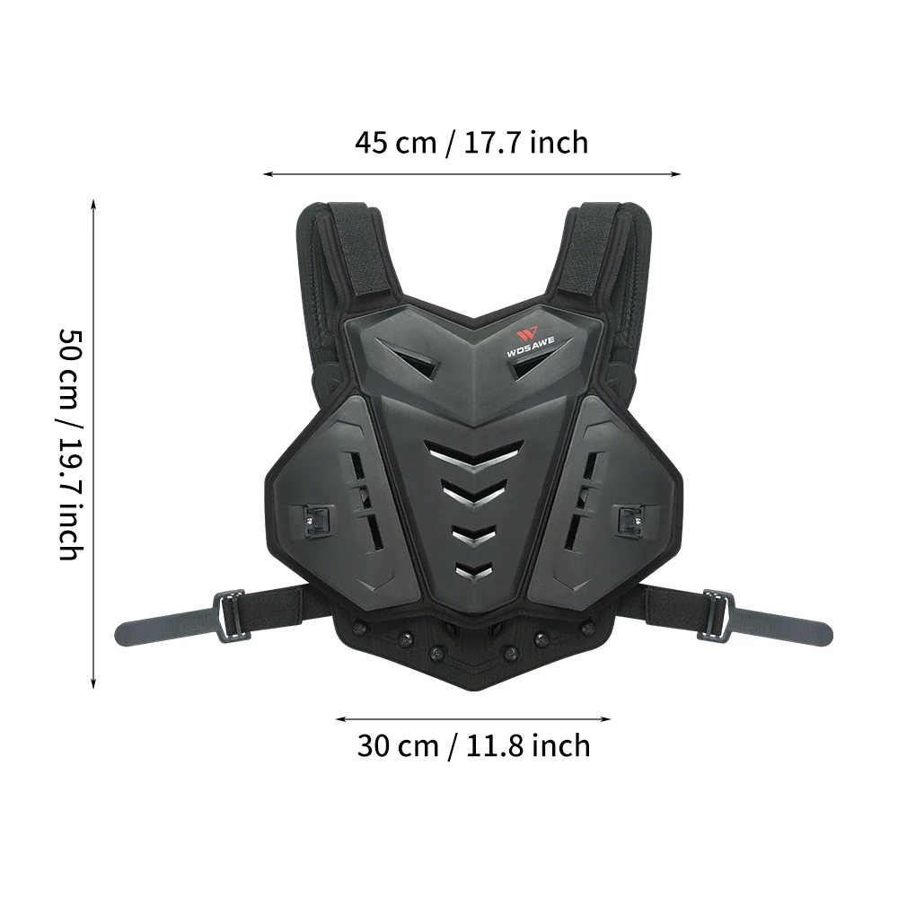 WOSAWE Motorcycle Vest Armor Chest Back Body Protector Motocross Protective Gears Vest Snowboard Skate Jacket Moto Waistcoat