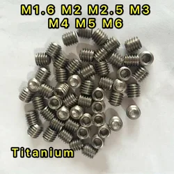 20PCS M1.6 M2 M2.5 M3 M4 M5 M6 GB80 DIN916 Titanium Hex Socket Set Screws Pure Titanium Concave End Grub Sets Screw