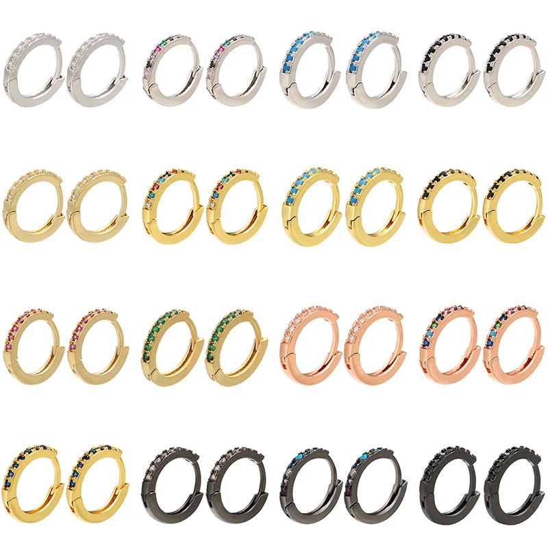 ZHUKOU 3 pairs high quality 13x14mm crystal earrings for women summer jewelry accessories fashion Gold color earrings model:VE82