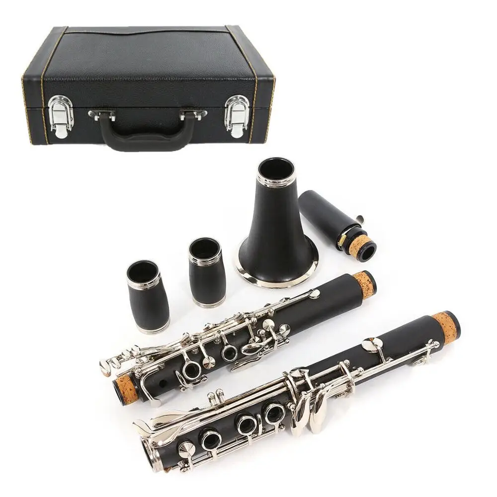 

Advance Clarinet A key Clarinet Ebonite wood Nickel Plated Keys 2 Barrels Case