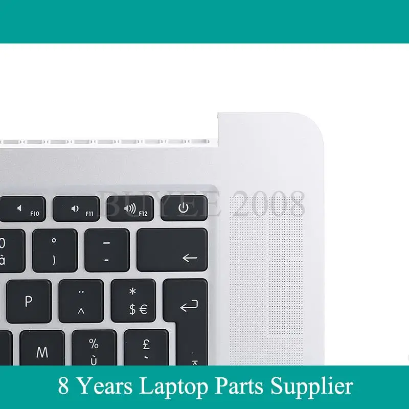 Imagem -03 - para Macbook Pro A1398 Topcase Palmrest Alemão Francês Espanhol Árabe Russo Eua Reino Unido Teclado 2013 2014 Backlight Capa Superior