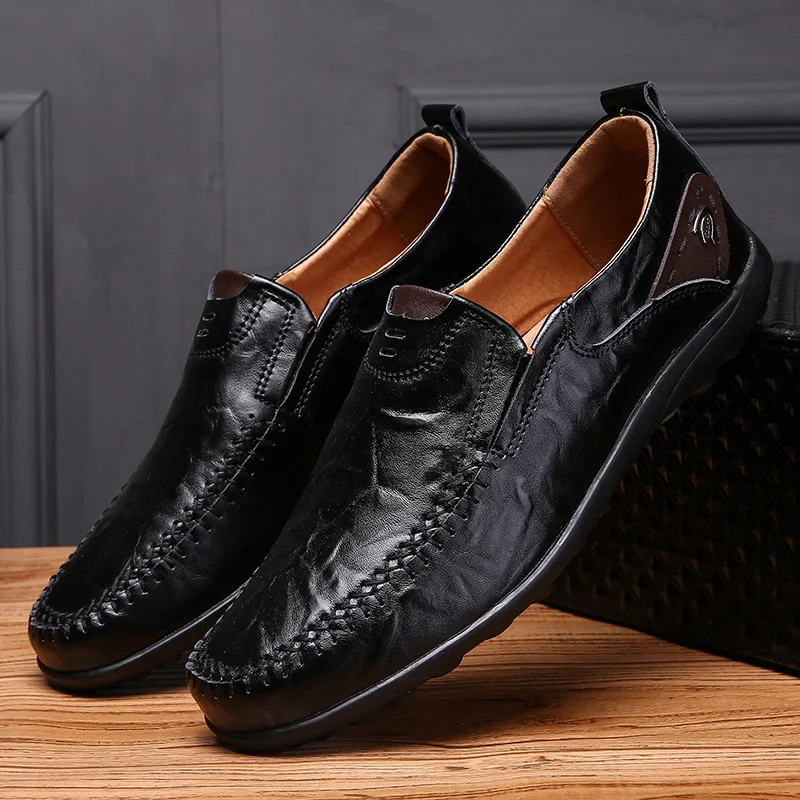 High Quality Genuine Leather Men Casual Shoes Soft Moccasins Men\'s Flats Fashion Brand men Loafers Breathable Driving Shoes