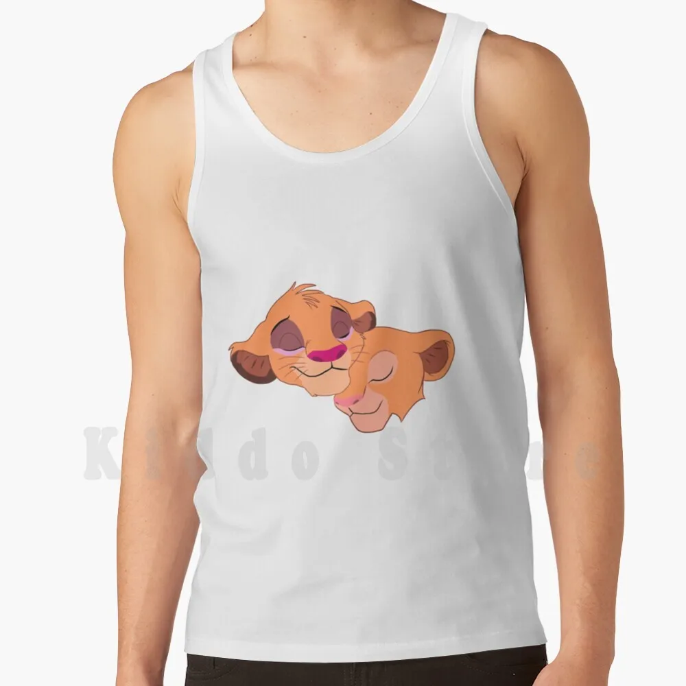 Camisetas sin mangas Simba y Nala, chaleco sin mangas, Simba Nala, Rey León, Love Comfort Edit, Cute King Queen Zionic